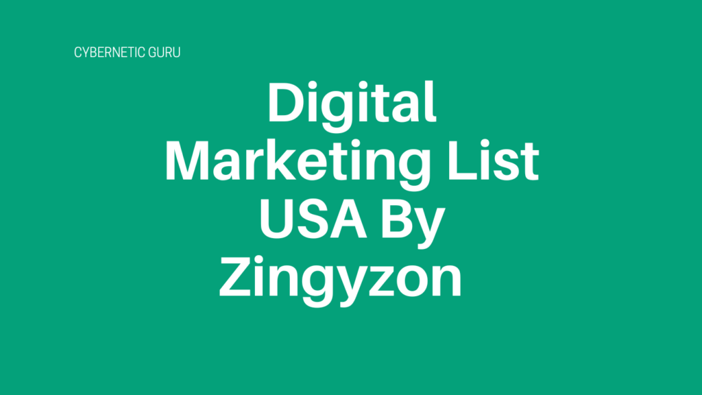 digital marketing list USA by zingyzon